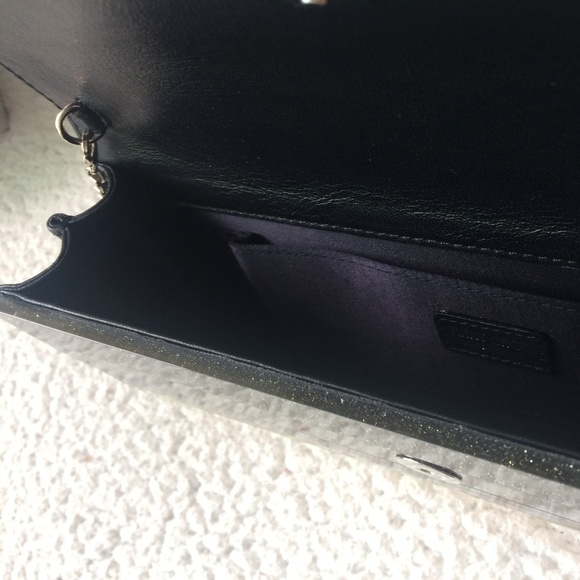 Jimmy Choo Sweetie Black Gold and Silver Acrylic Glitter Clutch - Picture 11 of 16